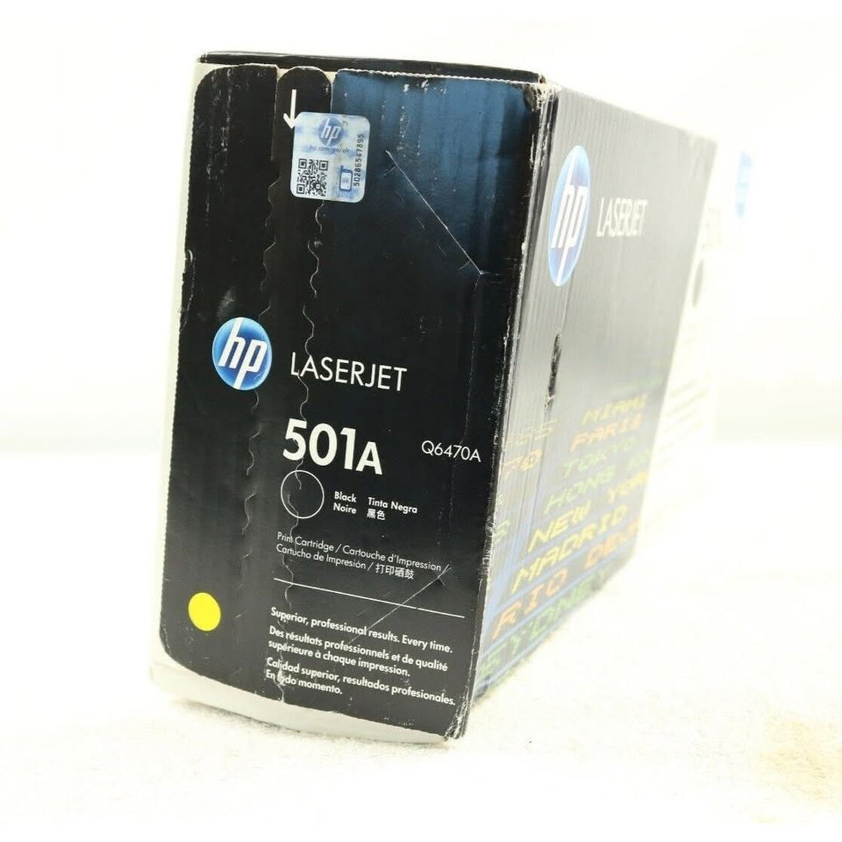 HP 501A Black Original LaserJet Toner Cartridge Q6470A OEM New Sealed 6000 Yield