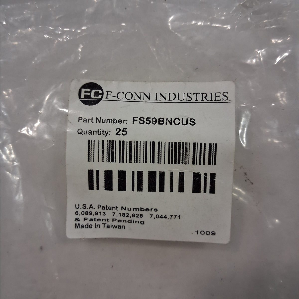 (17-Pack) F-Conn FS59BNCUS BNC Female Splice Connector RG59 CCTV 75 Ohm 2GHz