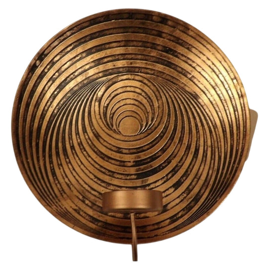 Copper Iron Plate Wall Sconce Tealight Candle Holder Etched Decor