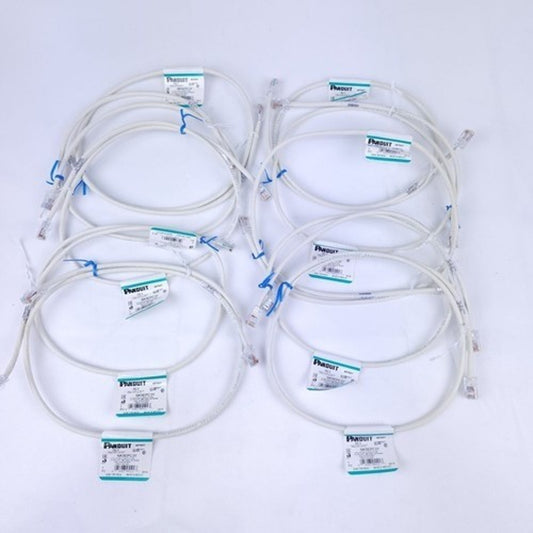 Panduit Netkey NK5EPC3Y Cat5e UTP RJ45 Patch Cord 3ft Off White Ethernet Lot 10