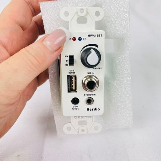 Herdio HWA16BT In-Wall Bluetooth Audio Amplifier, 4-Channel Volume Control Plate