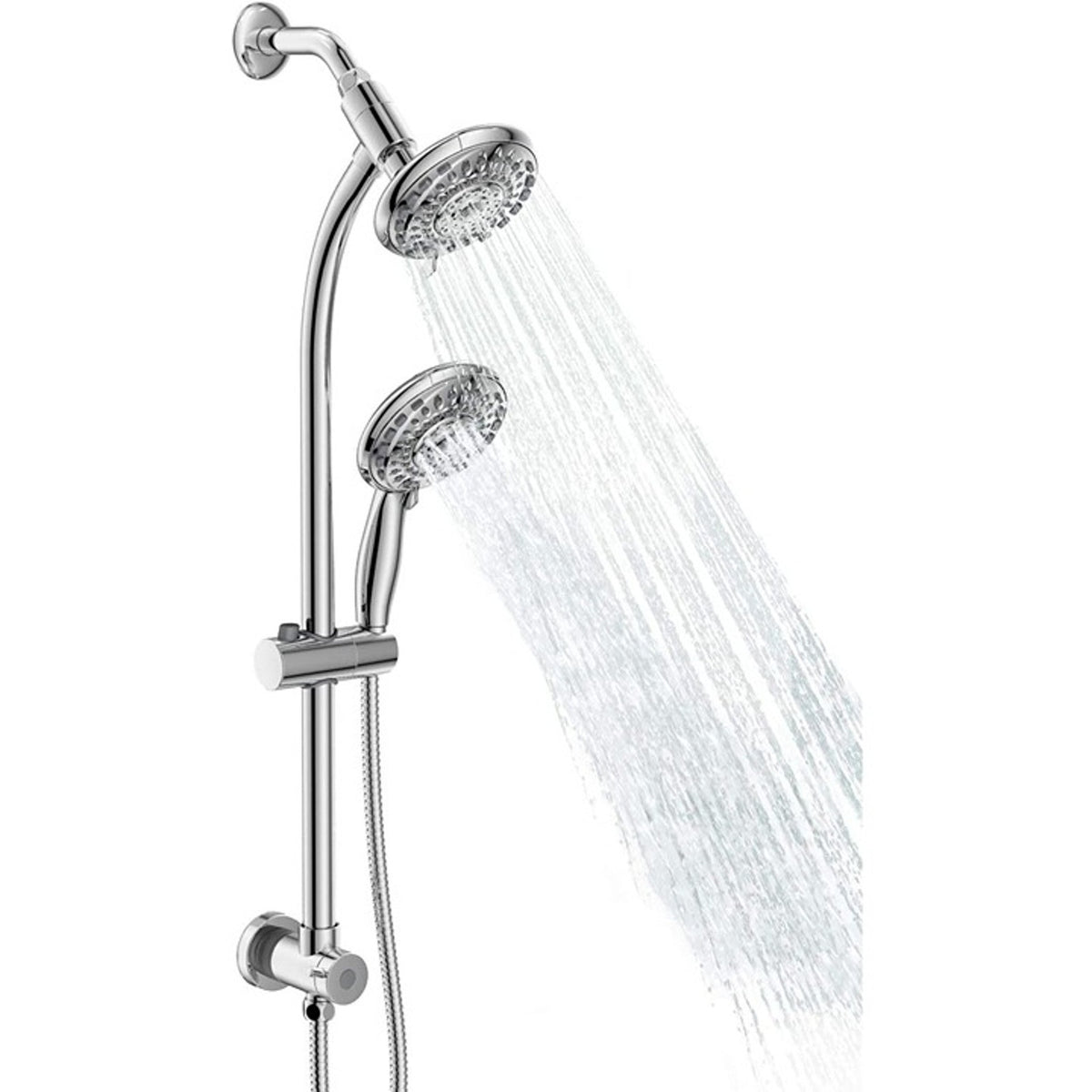 Chrome 5" Handheld Showerhead & Rain Shower Combination Shower Head