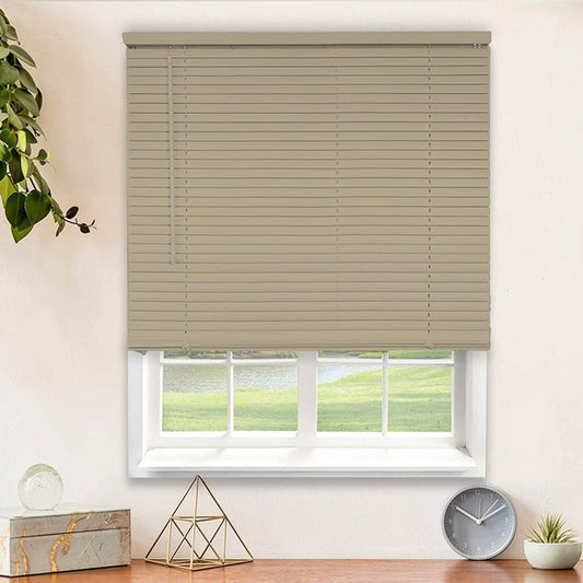 Chicology 23" W x 36" H Cordless Mini Blinds Gloss Cappuccino Window Door 1" Slat