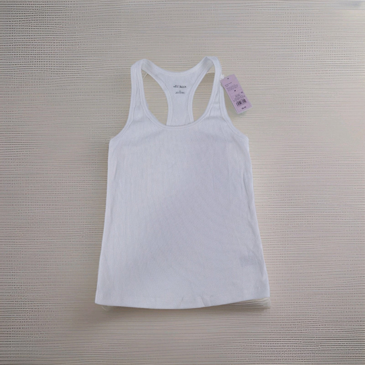 Wild Fable Women's White Ribbed Racerback Tank Top M Cotton Blend NWT