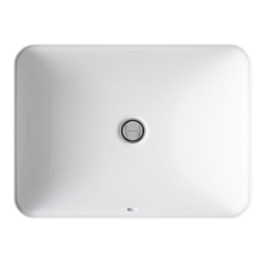 KOHLER 20000-0 Caxton Rectangle Undermount Bathroom Vanity Sink, White