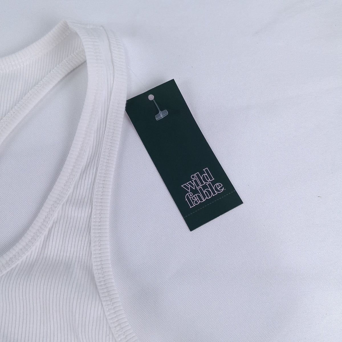Wild Fable Women's White Ribbed Racerback Tank Top M Cotton Blend NWT