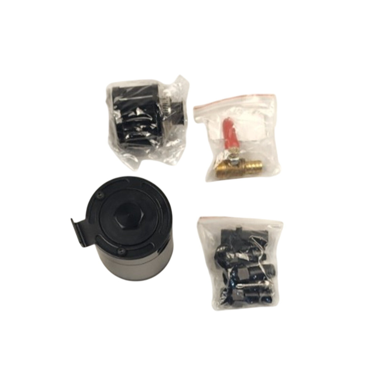 Black Aluminum 3-Port Oil Catch Can Air-Oil Separator Baffled Reservoir & Drain