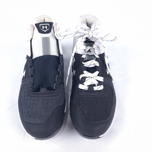 Under Armour UA Yard Youth Baseball Cleats Black White Size 3Y Molded Shoes