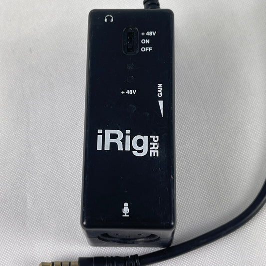 IK Multimedia iRig PRE Mobile Microphone Preamp +48V Phantom Power XLR TRRS