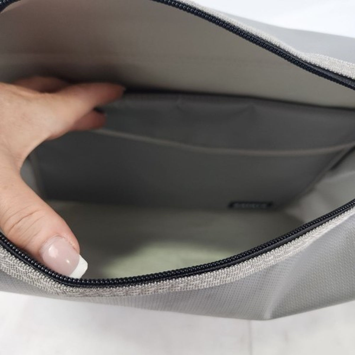 Fireproof Document Bag Set Large File Organizer & Small Money Pouch Silver