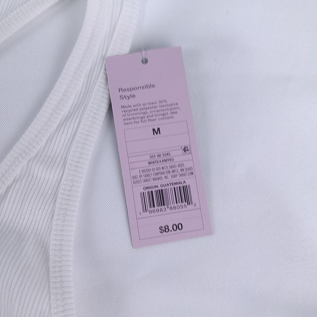 Wild Fable Women's White Ribbed Racerback Tank Top M Cotton Blend NWT