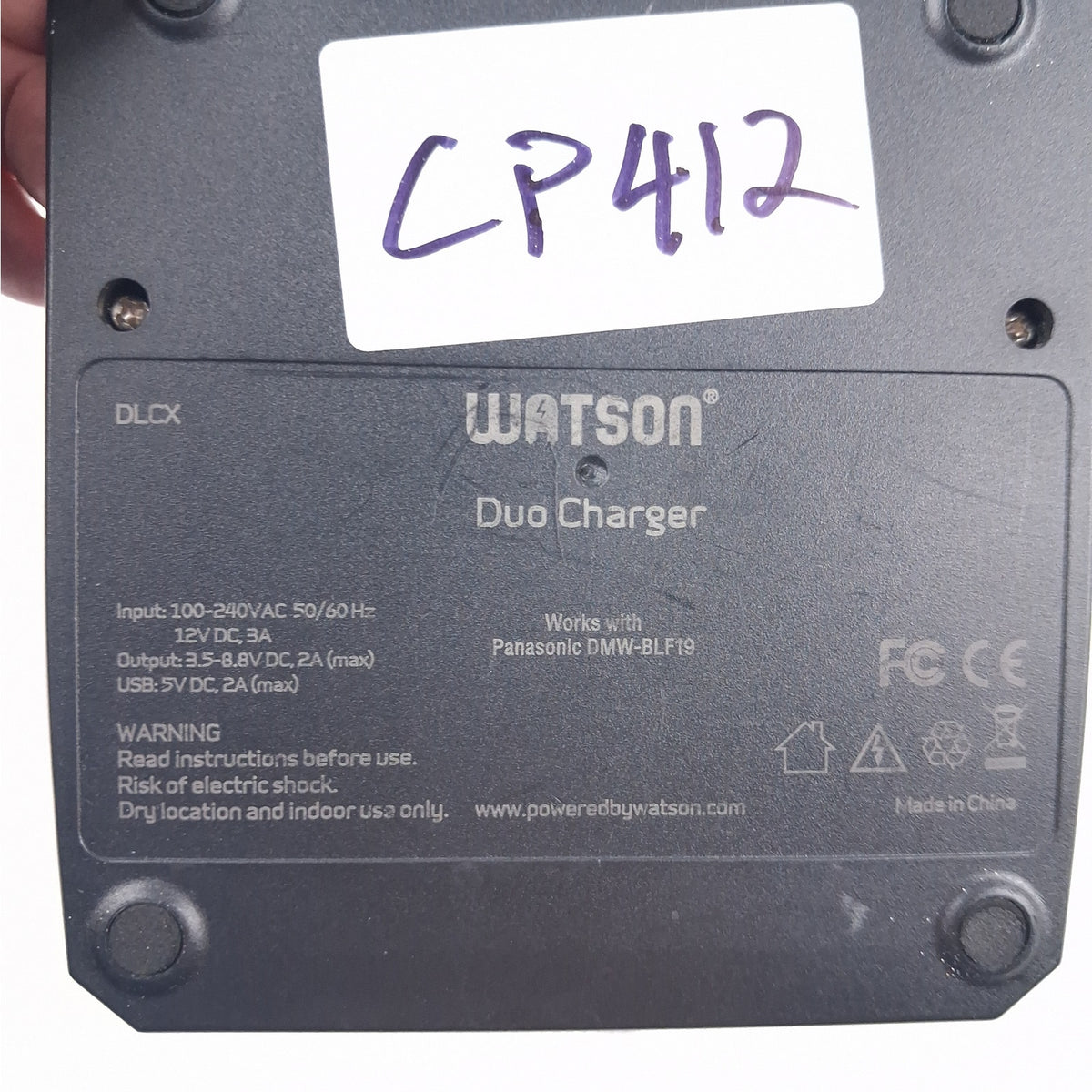 Watson Duo LCD Battery Charger with 2x DMW-BLF19 Plates for Panasonic GH4 GH5 G9