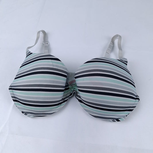 Xhilaration Striped Push Up T-Shirt Bra Size 36D Black White Underwire