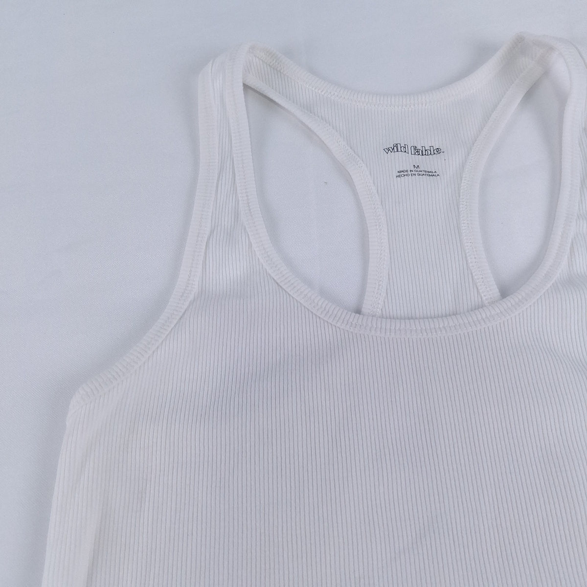 Wild Fable Women's White Ribbed Racerback Tank Top M Cotton Blend NWT