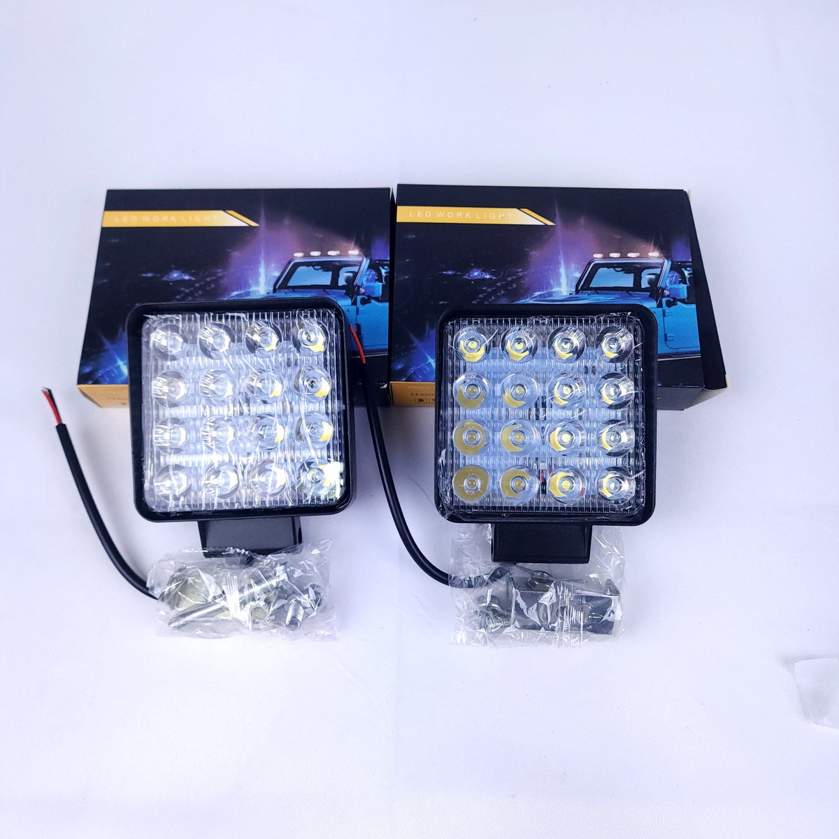 2PK  4 Inch LED Pods Light Bar 12V 24V Offroad Driving Fog Work Lights SUV Truck Boat 4x4 Pair