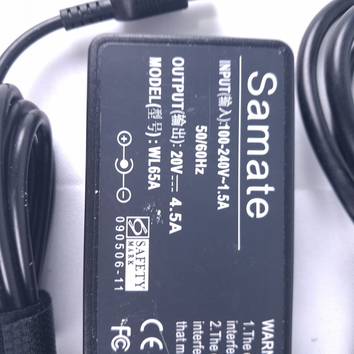 Samate WL65A 90W AC Adapter Charger 20V 4.5A for Lenovo Slim Tip Laptop