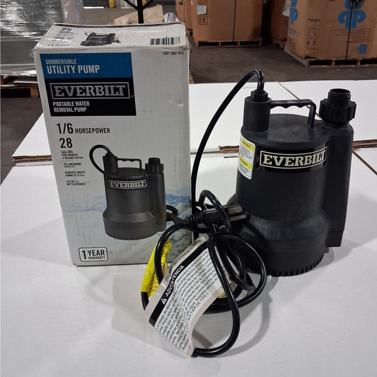 1/6 HP Plastic Submersible Utility Pump Portable Water Pump 28 gal/minute