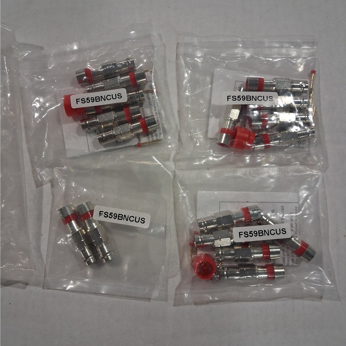 (17-Pack) F-Conn FS59BNCUS BNC Female Splice Connector RG59 CCTV 75 Ohm 2GHz
