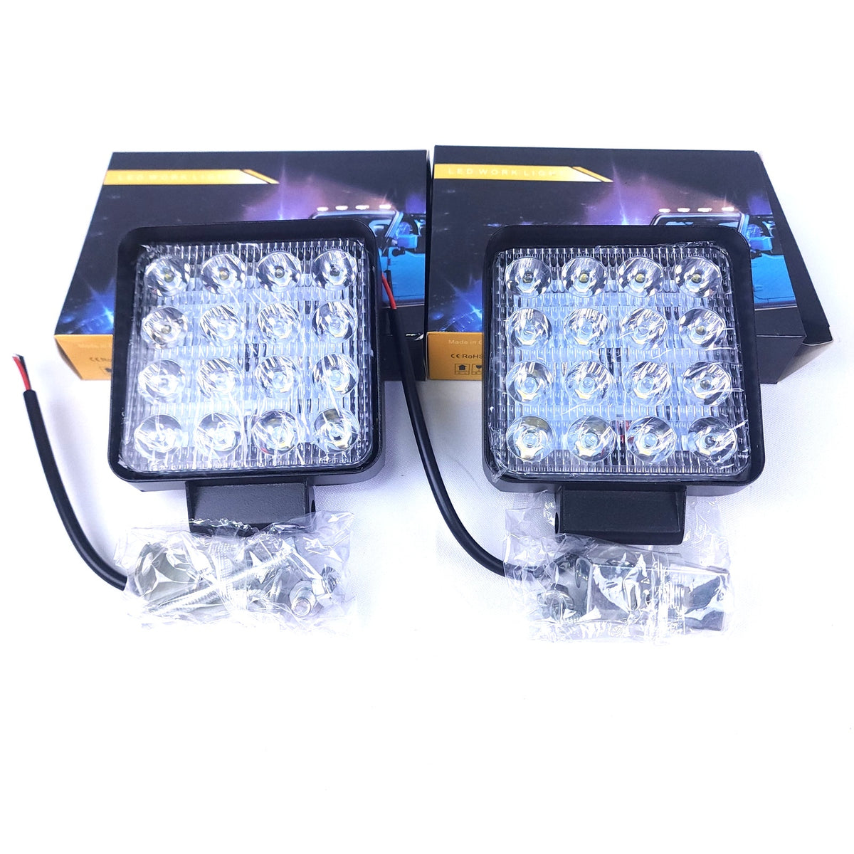 2PK 4 Inch LED Pods Light Bar 12V 24V Offroad Driving Fog Work Lights SUV Truck Boat 4x4 Pair