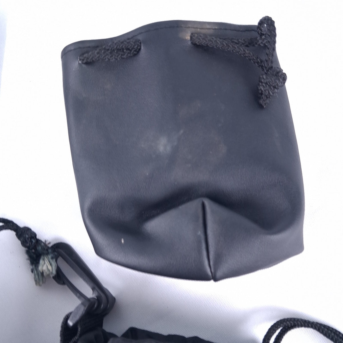 Mixed Lot 4 Black Pouches Zippered Drawstring Faux Leather Neoprene Bags