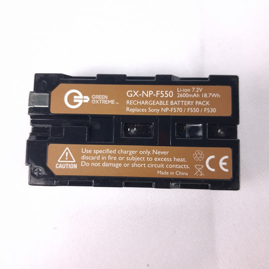 GREEN EXTREME GX-NP-F550 Li-ion Battery 7.2V 2600mAh Replaces Sony NP-F570