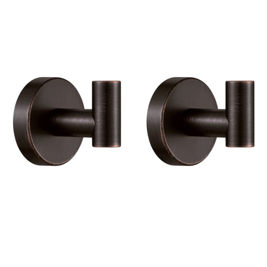 2-Pack Home Oil Rubbed Bronze Bathroom Towel Hook Wall Mount Rustic