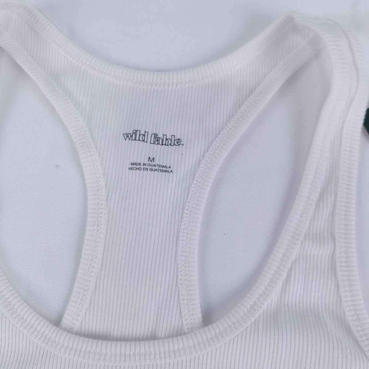 Wild Fable Women's White Ribbed Racerback Tank Top M Cotton Blend NWT