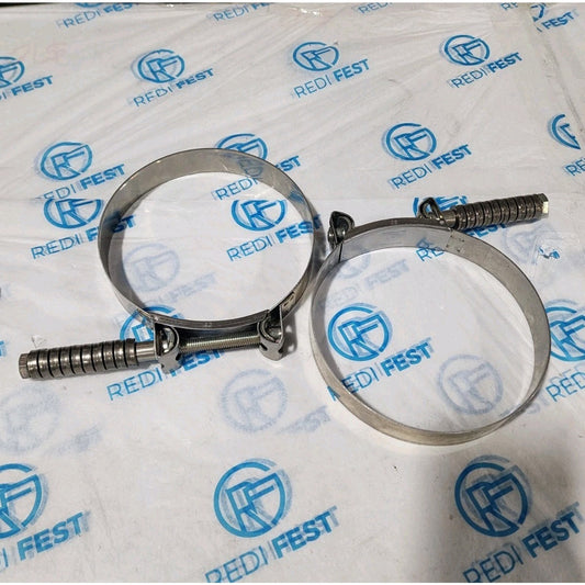 (2-Pack) 6" Mikalor Clamp, T-Bolt for M2A2 Engine, Screw, Constant Tension