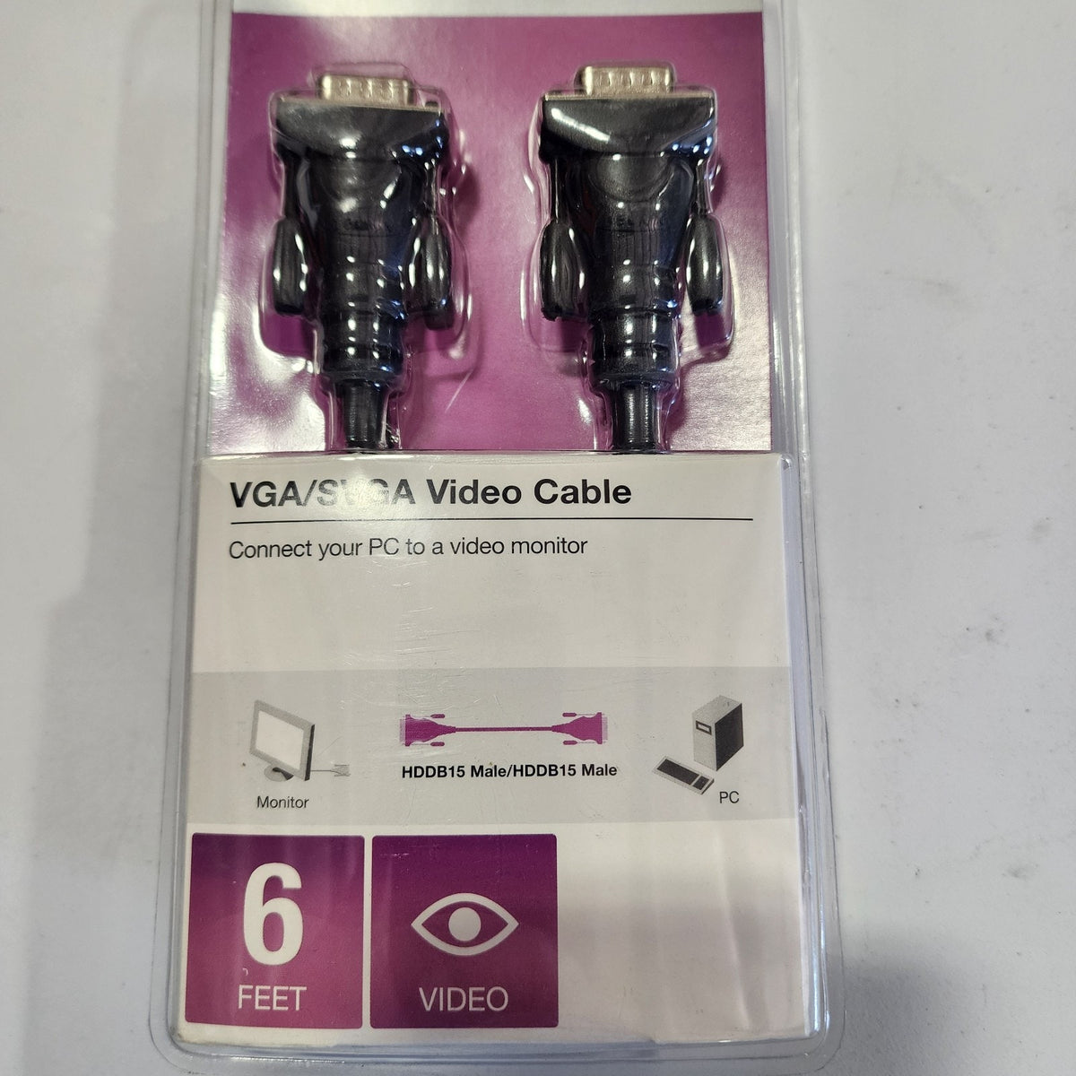 Belkin VGA/SVGA Video Cable F3H982-06-OM 6ft for PC Monitor Connection