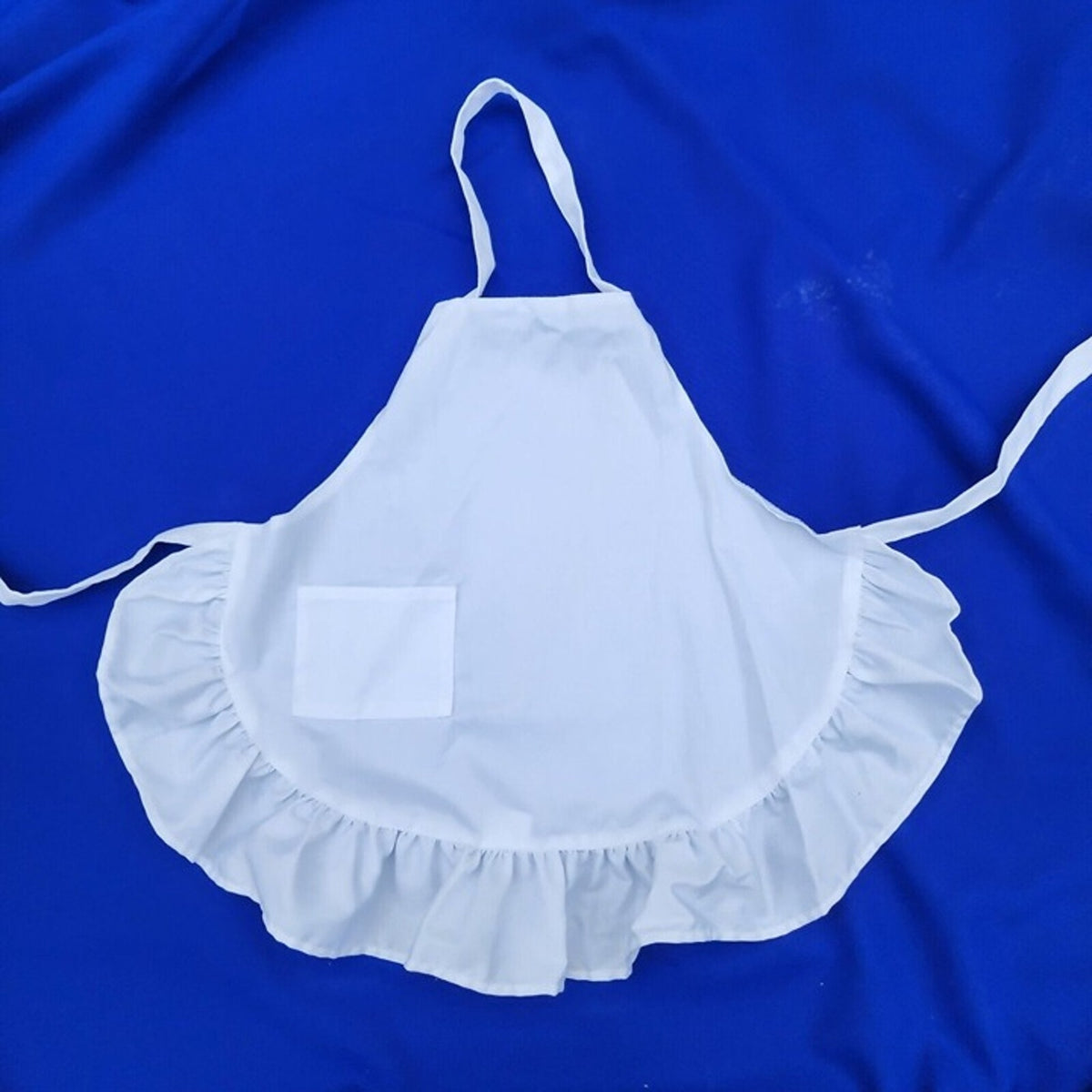 Girls Apron Paint Smock For Children Small Size Ages 8-12, White