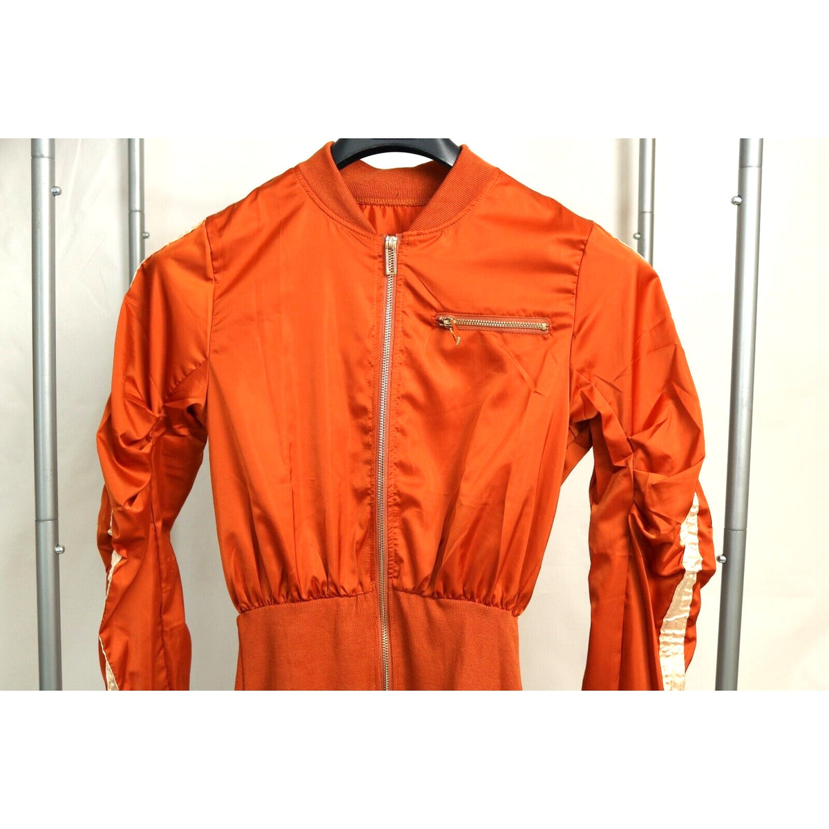 Women's Jacket, Orange Jacket, Cropped Jacket, Full Zip, Size X-Large (XL)