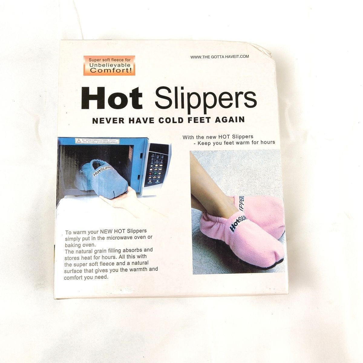 NEW Hot Slippers Microwaveable Heated Fleece Foot Warmers Never Cold Feet