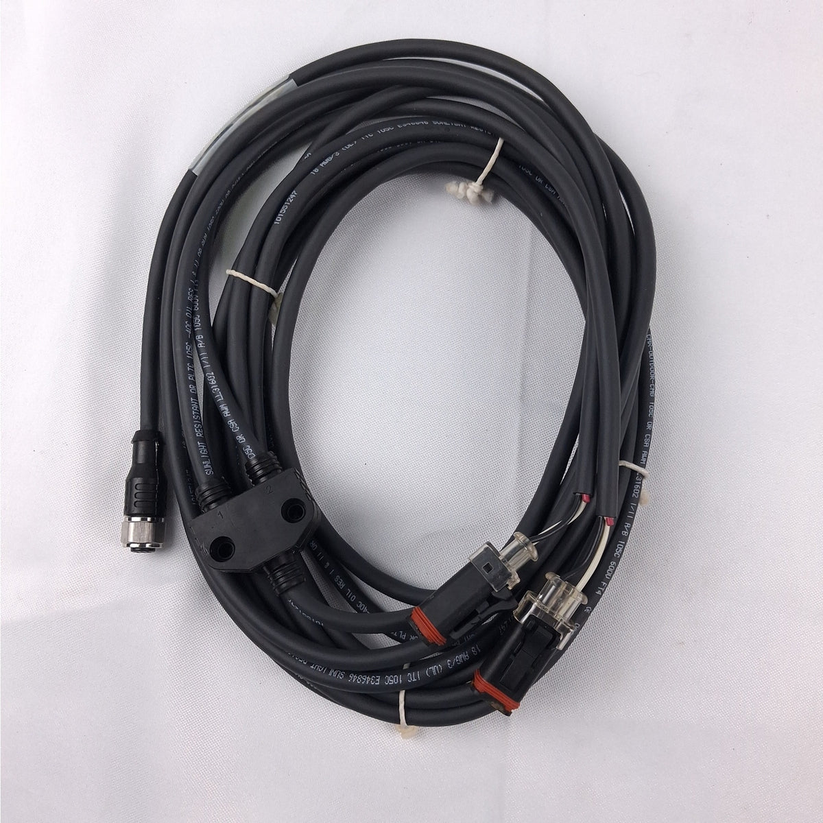 OEM 262653-03 Industrial Wiring Harness M12 to Dual 2-Pin Amphenol Plugs 6m
