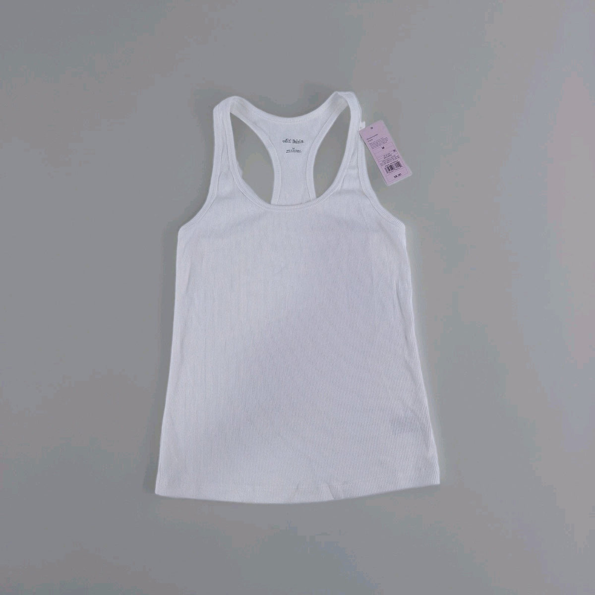 Wild Fable Women's White Ribbed Racerback Tank Top M Cotton Blend NWT