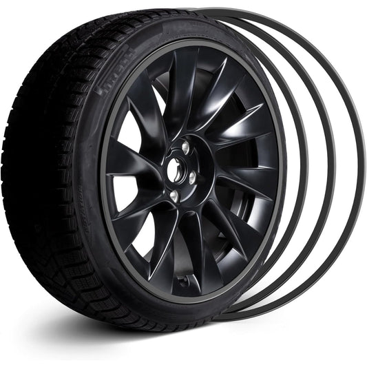 4 Pack 19" Alloy Wheel Rim Protector Covers Set Black Curb Rash Guards EVOOOR