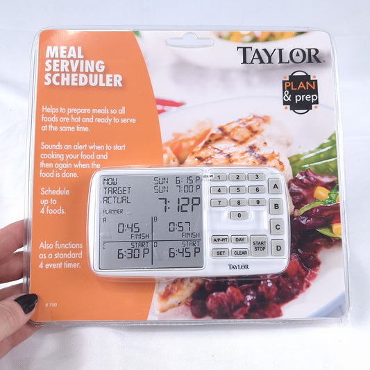 Taylor Plan & Prep Meal Serving Scheduler 4-Food Kitchen Timer 750 NEW