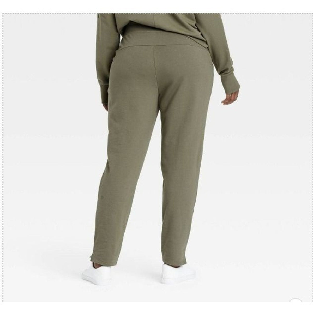 Women's Large (32-36" Waist) High-Rise French Terry Butter Wash Tapered Pants