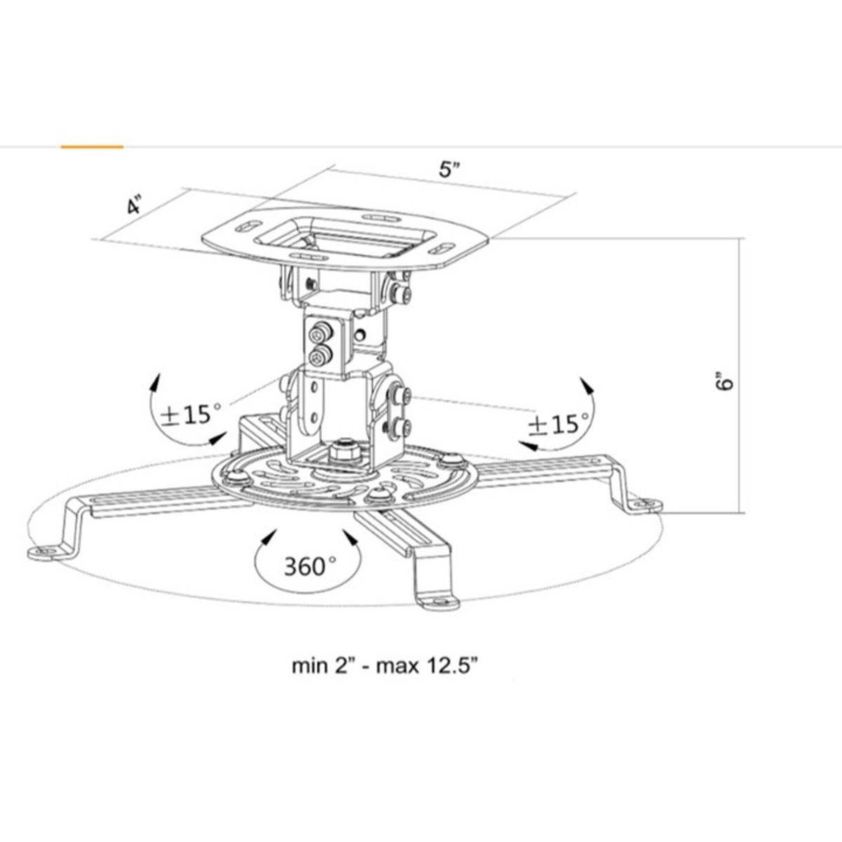 VIVO Universal Adjustable Ceiling Projector Mount Extending Arms MOUNT-VP01W
