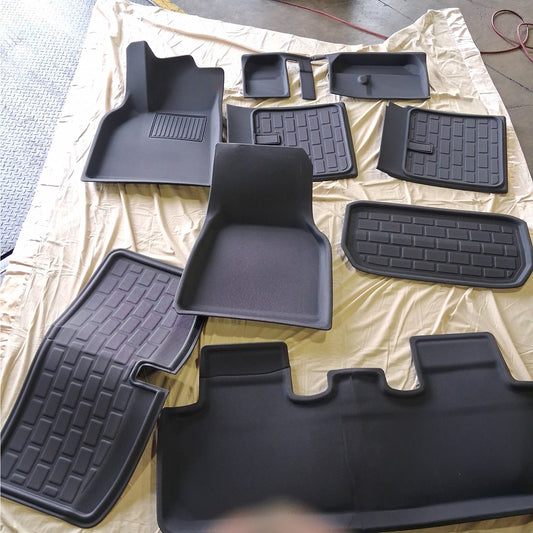 BASENOR 8-Piece Tesla Model Y All-Weather 3D Floor Mats Cargo Liners 2020-2024