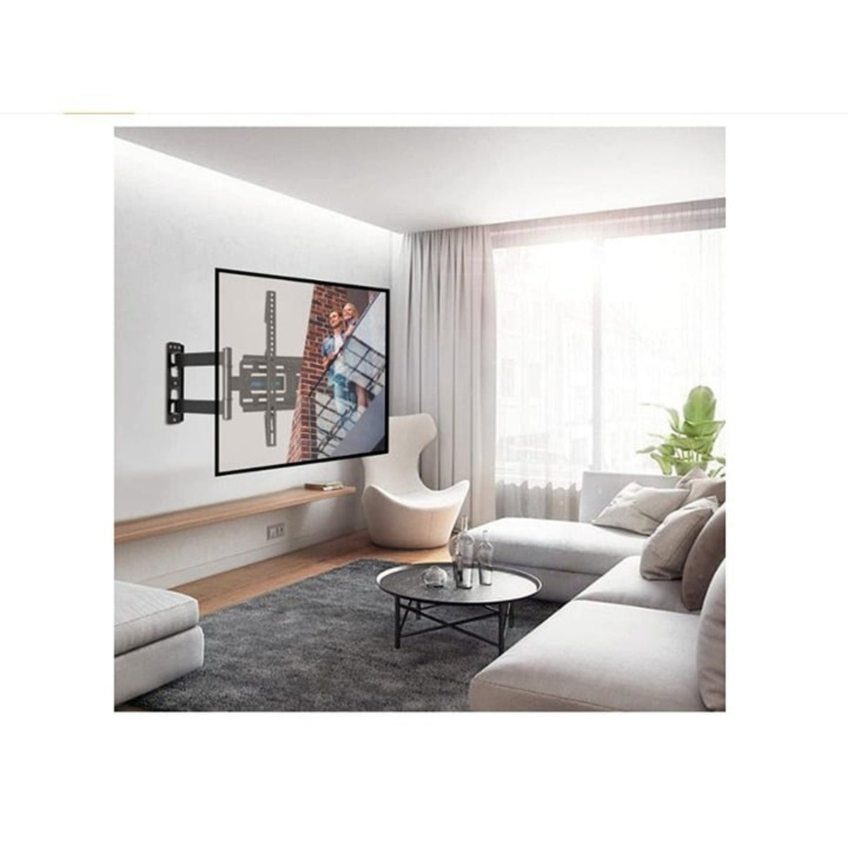 Full Motion TV Wall Mount for 26-55" Monitor, Swivel & Tilt MU0011