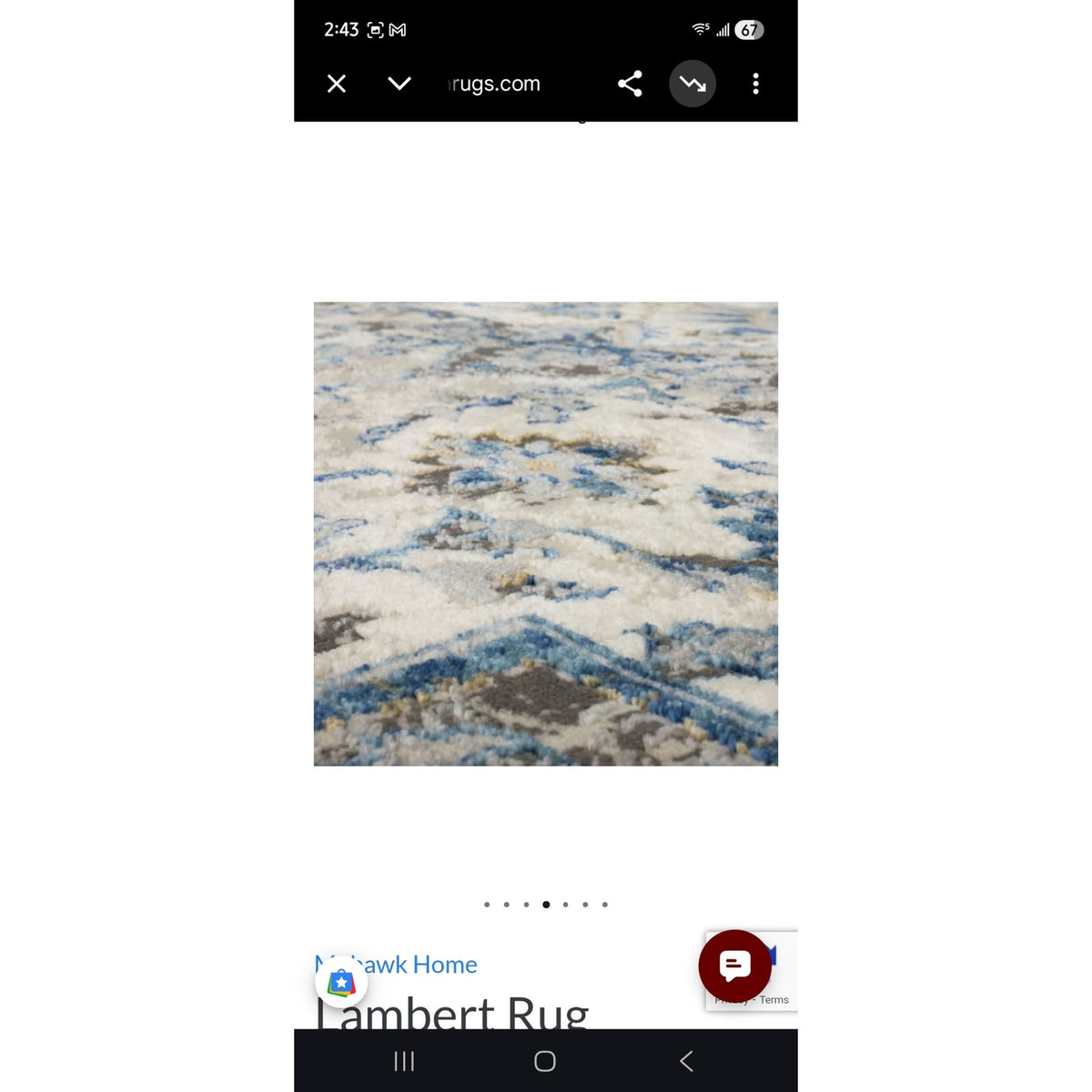 2' x 3' Runner Rug Mohawk Home Lambert Blue Rug (Pyramus Pattern)