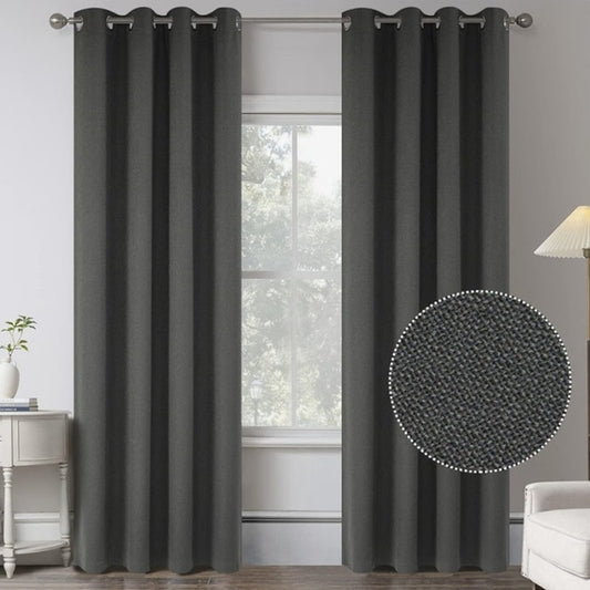 Extra Long 108" Blackout Curtains Charcoal Grey Thermal Insulated 2 Panels NIB