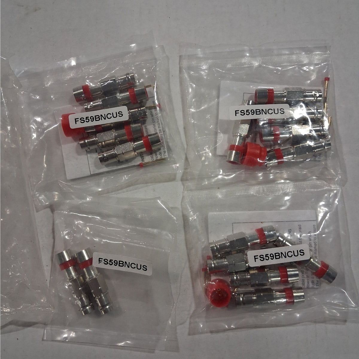(17-Pack) F-Conn FS59BNCUS BNC Female Splice Connector RG59 CCTV 75 Ohm 2GHz