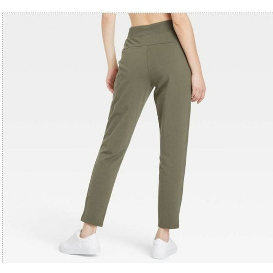 Women's Large (32-36" Waist) High-Rise French Terry Butter Wash Tapered Pants
