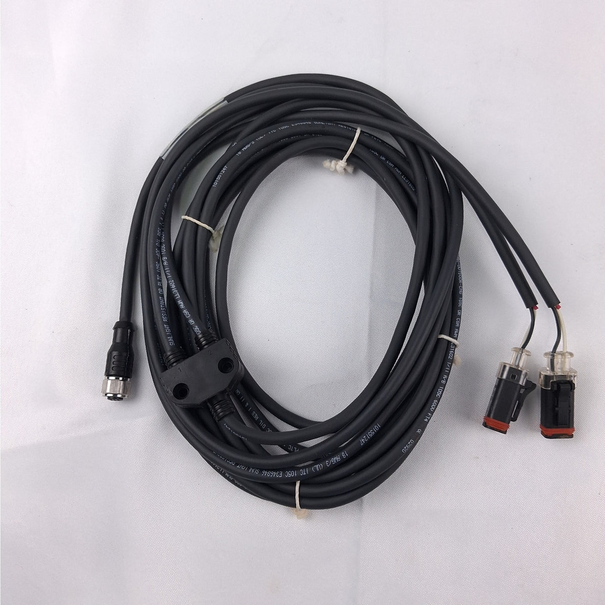 OEM 262653-03 Industrial Wiring Harness M12 to Dual 2-Pin Amphenol Plugs 6m