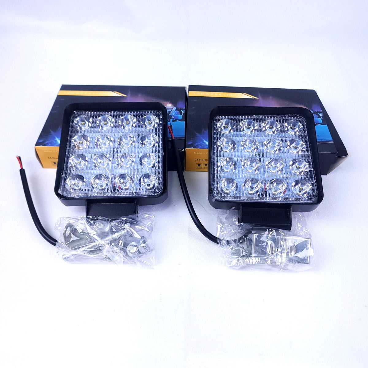 2PK  4 Inch LED Pods Light Bar 12V 24V Offroad Driving Fog Work Lights SUV Truck Boat 4x4 Pair