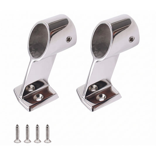2 Pcs 60 Degree Stanchion 1" Marine Boat Handrail Fitting 316 Stainless Steel