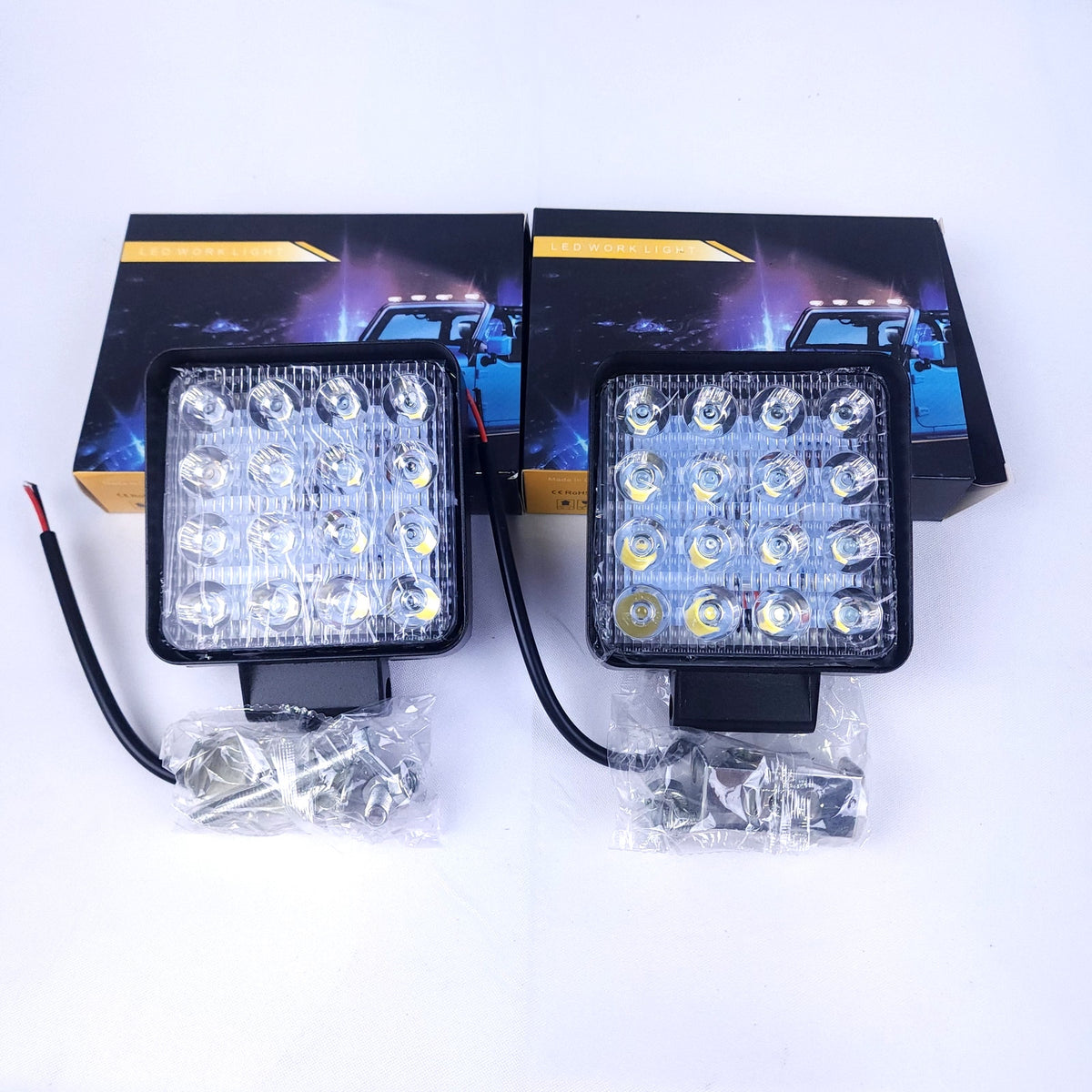 2PK  4 Inch LED Pods Light Bar 12V 24V Offroad Driving Fog Work Lights SUV Truck Boat 4x4 Pair