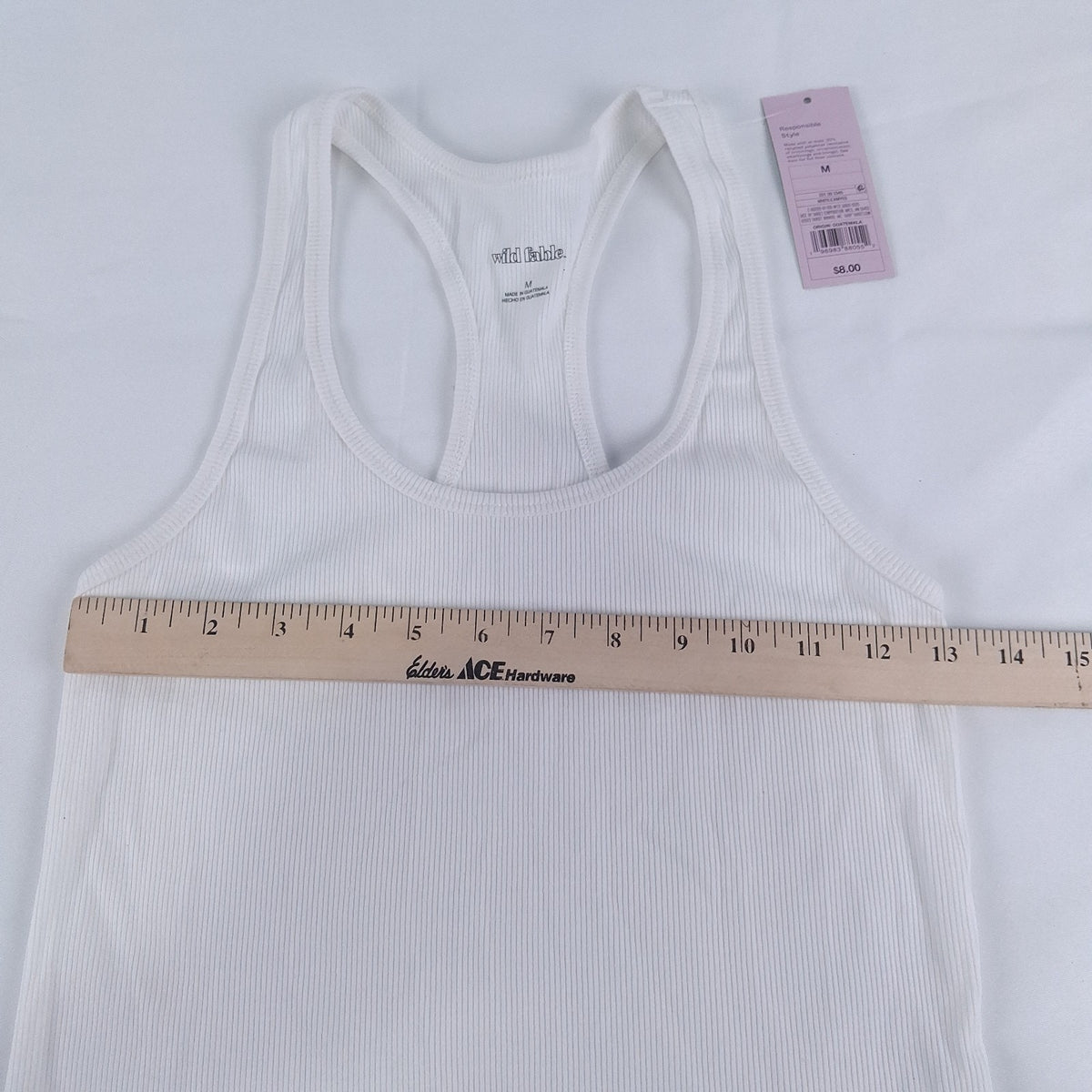 Wild Fable Women's White Ribbed Racerback Tank Top M Cotton Blend NWT