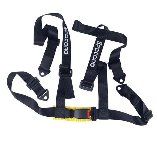 Spocoro 4 Point Racing Harness 2" Heavy Duty Shoulder Pads Black UTV ATV Belt